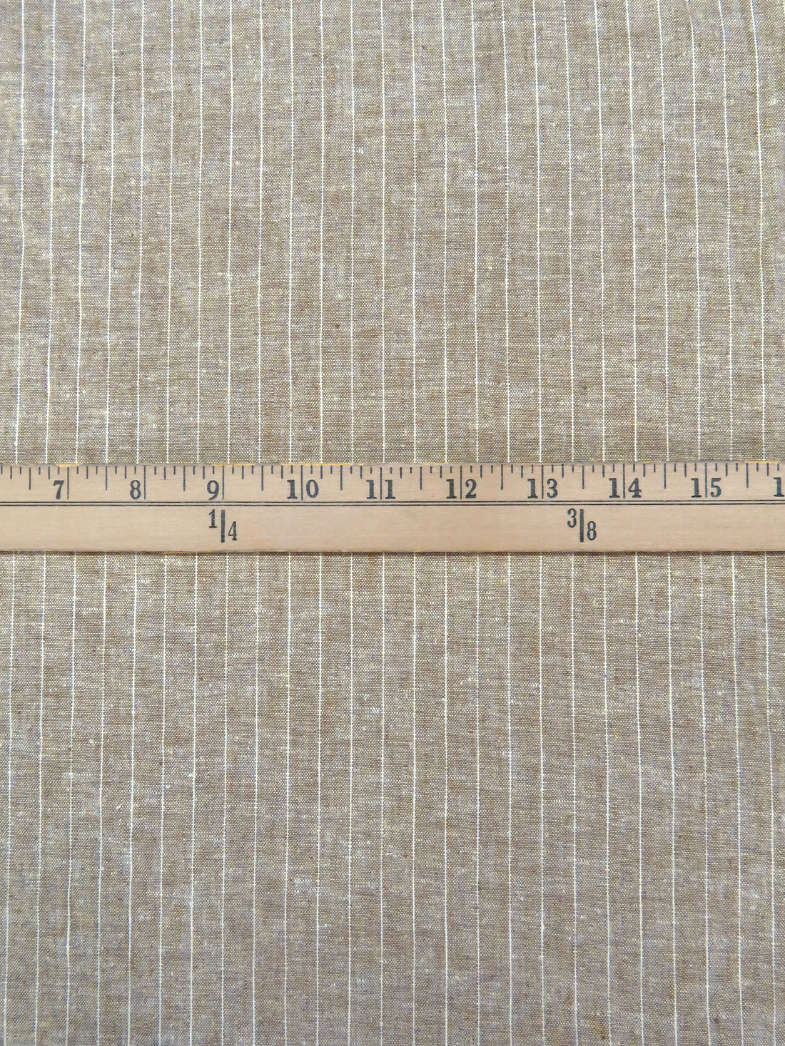 Grullo/White Linen/Cotton/Lycra Vertical Pinstripe Weave Stretch Woven 52W