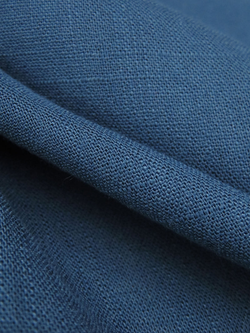 Azure Blue Rayon/Linen/Lycra Gauzy Slubbed Shirt Weight Woven 56W