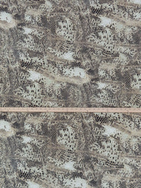 Spearmint/Muted Khaki/Black Polyester/Lycra Meandering Raised Stitch On Animal Print DTY Knit 60W