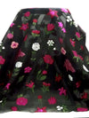 Black/Dark Maroon/Tree Peony/Multi 100% Polyester Florals Burnout Jacquard Organza - NY Designer - 56W