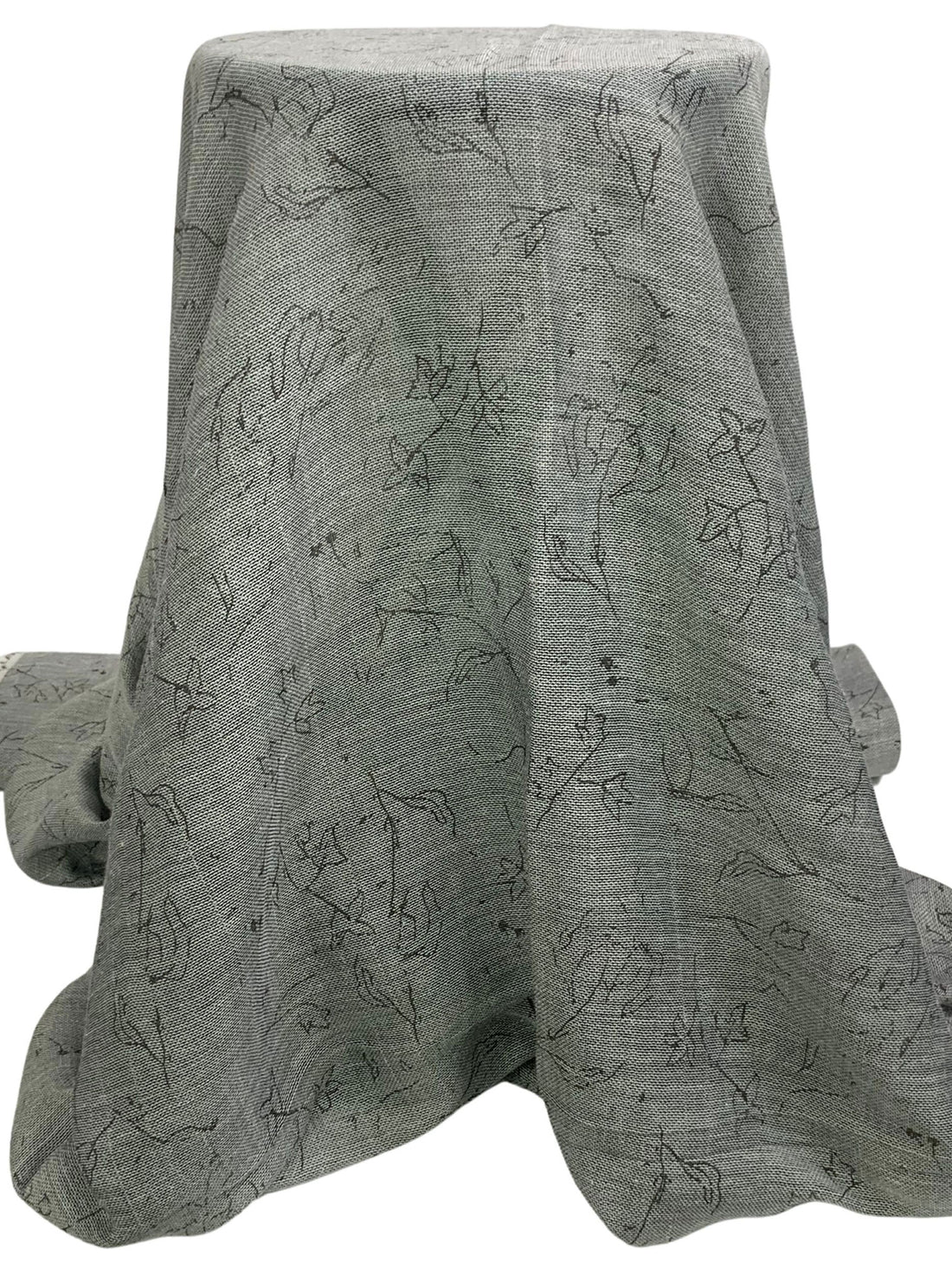 Black/White/Dark Taupe Brown Cotton/Rayon Floral Print Novelty Gauze - Imported From Italy By NY Designer - 61W
