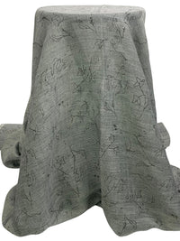 Black/White/Dark Taupe Brown Cotton/Rayon Floral Print Novelty Gauze - Imported From Italy By NY Designer - 61W