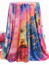 Sapphire/Hot Pink/Tangerine/Multi Polyester/Lycra Tie-Dye Double Brushed Knit 58W