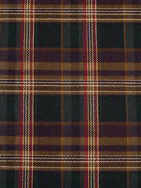 Black/Maroon/Sepia/Multi 100% Polyester Plaid Weave Suiting - NY Designer - 57W