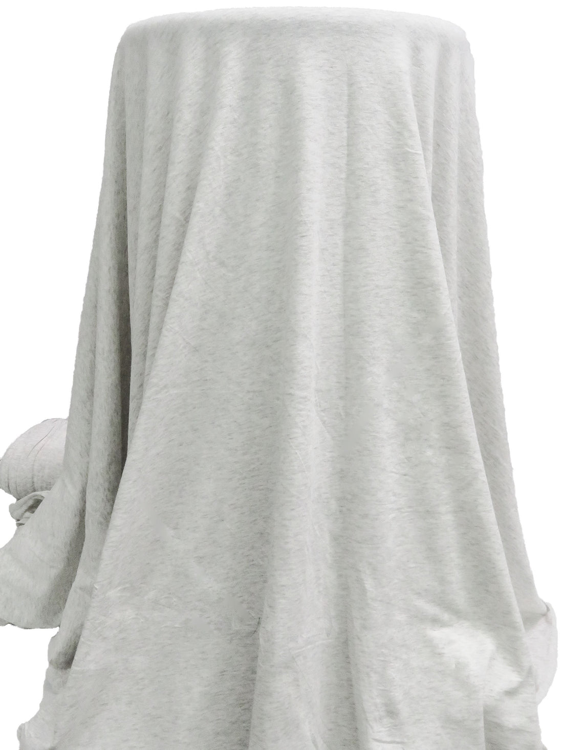 Off-White/Light Gray Cotton/Lycra Heathered Jersey Knit 57W