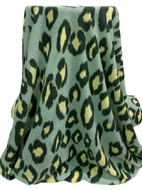 Spearmint Haze/Pale Goldenrod/Midnight Jungle Rayon/Polyester/Lycra Animal Print Brushed Sweater Knit 54W