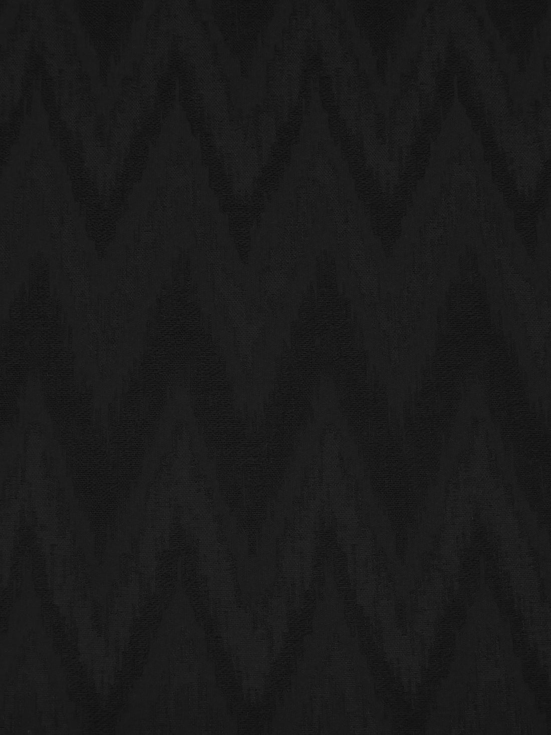 Pitch Black 100% Polyester Ikat Chevron Weave Jacquard - NY Designer - 62W