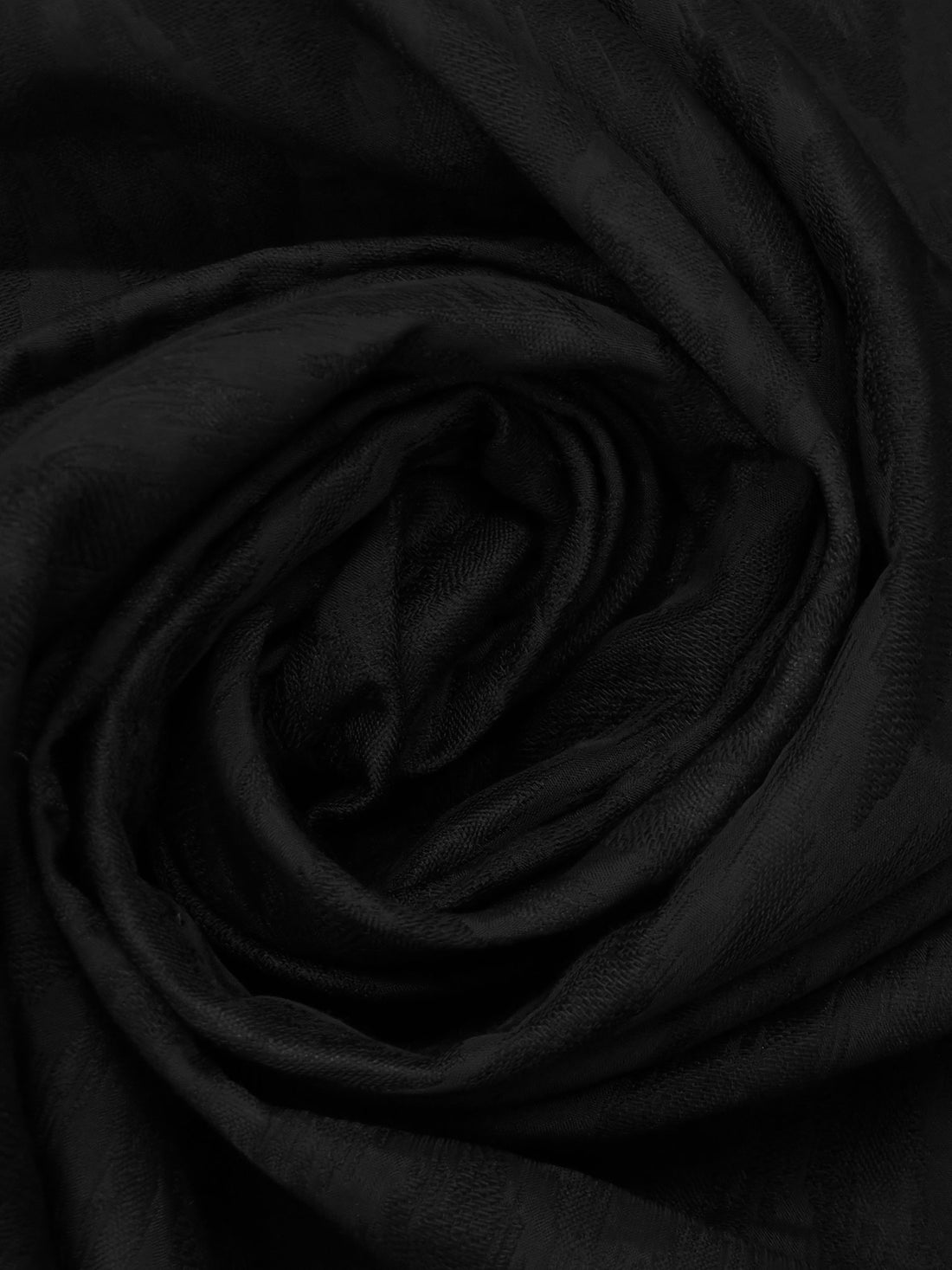 Pitch Black 100% Polyester Ikat Chevron Weave Jacquard - NY Designer - 62W