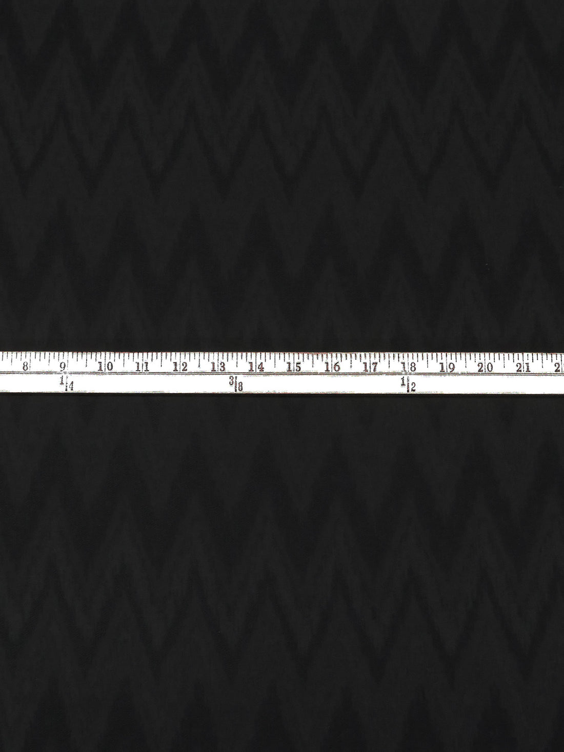 Pitch Black 100% Polyester Ikat Chevron Weave Jacquard - NY Designer - 62W