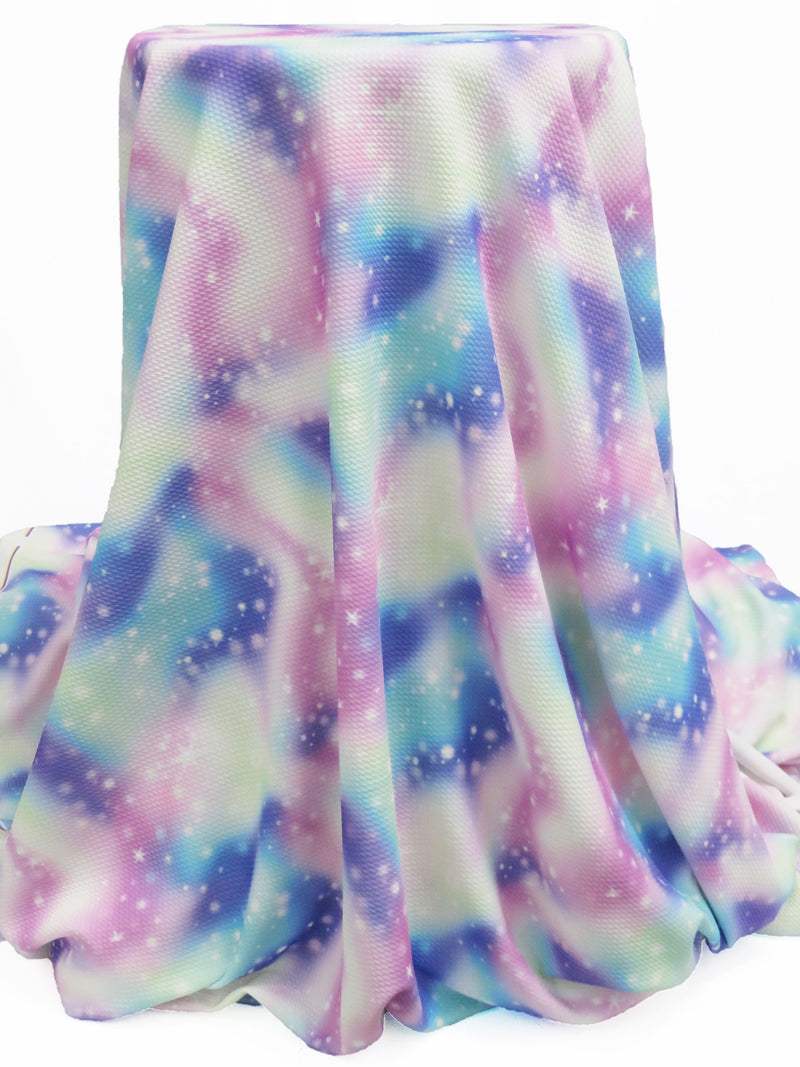 Ballet Pink/Sea Glass/Amethyst/Multi Polyester/Lycra Cosmic Tie-Dye Print Liverpool Double Knit 56W