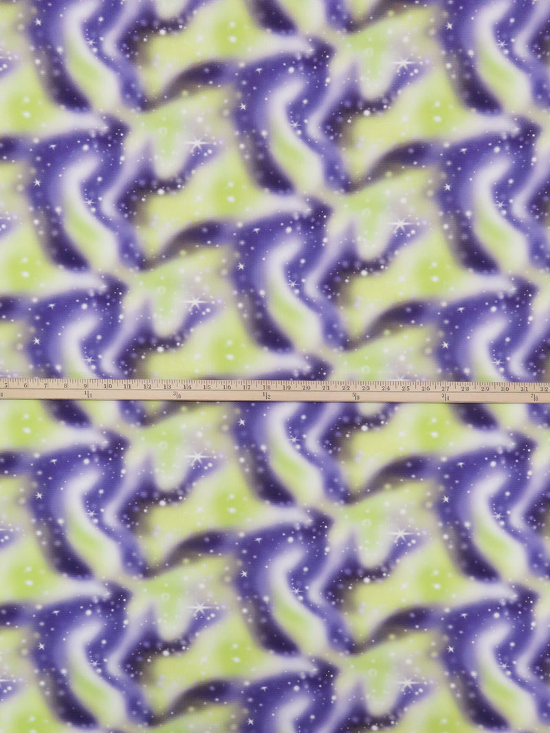 Amethyst/Lime/White/Multi Polyester/Lycra Cosmic Tie-Dye Print Liverpool Double Knit 56W