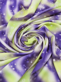 Amethyst/Lime/White/Multi Polyester/Lycra Cosmic Tie-Dye Print Liverpool Double Knit 56W