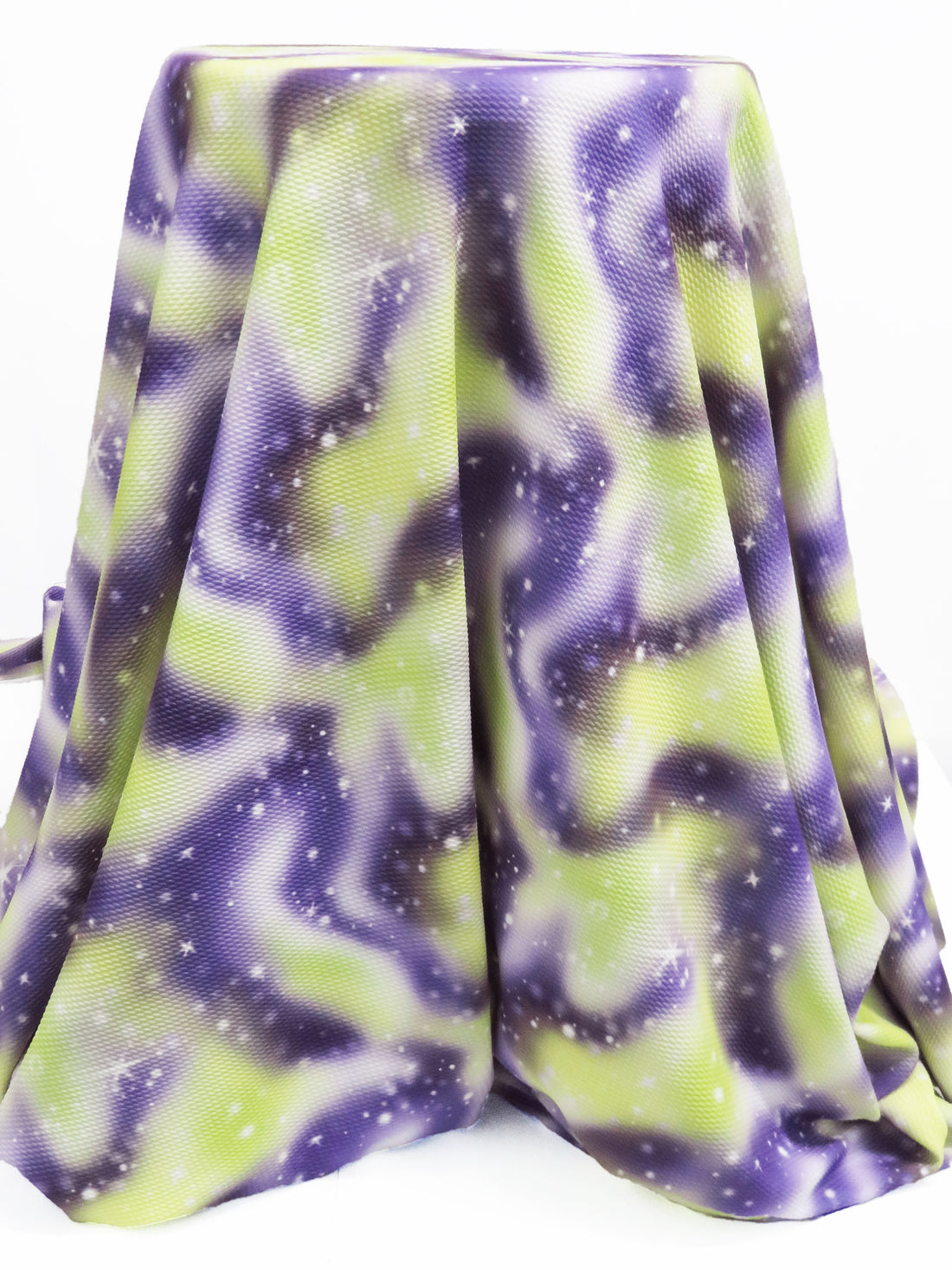 Amethyst/Lime/White/Multi Polyester/Lycra Cosmic Tie-Dye Print Liverpool Double Knit 56W