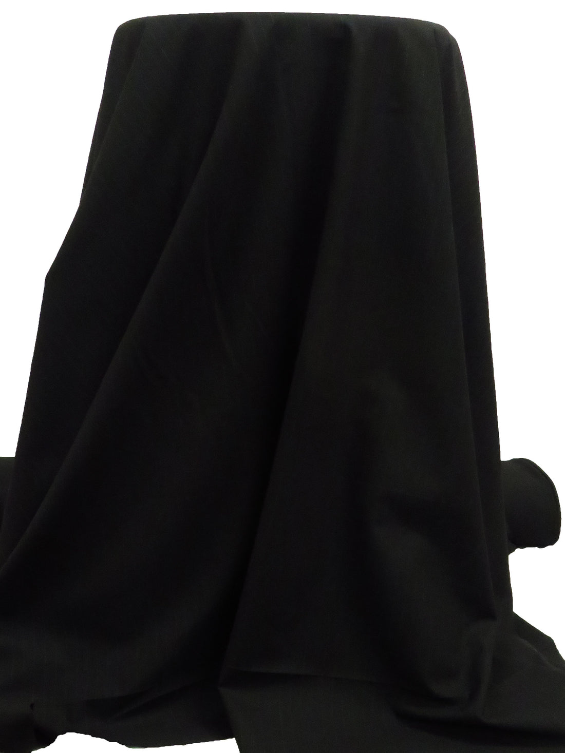 Pitch Black/White Polyester/Rayon/Lycra Faded Vertical Pinstripe Stretch Suiting 58W