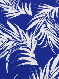 Sapphire/White Polyester/Lycra Palm Frond Print DTY Knit 56W