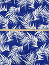 Sapphire/White Polyester/Lycra Palm Frond Print DTY Knit 56W