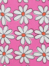 Carnation Pink/White/Orange Soda/Black Polyester/Lycra Daisy Print DTY Knit 58W