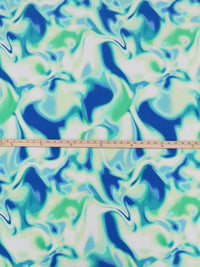 Sapphire/Seafoam/Vanilla/Multi Polyester/Lycra Tie-Dye Look Print ITY Knit 54W