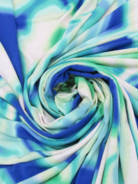 Sapphire/Seafoam/Vanilla/Multi Polyester/Lycra Tie-Dye Look Print ITY Knit 54W