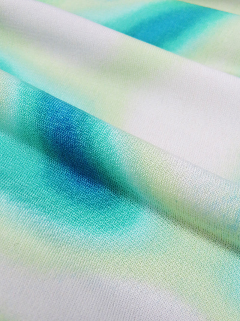 Sapphire/Seafoam/Vanilla/Multi Polyester/Lycra Tie-Dye Look Print ITY Knit 54W