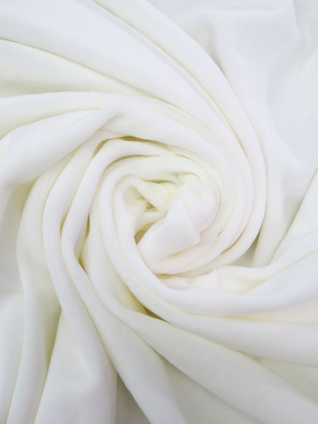 Pure White Cotton/Polyester/Lycra Velour Knit 60W