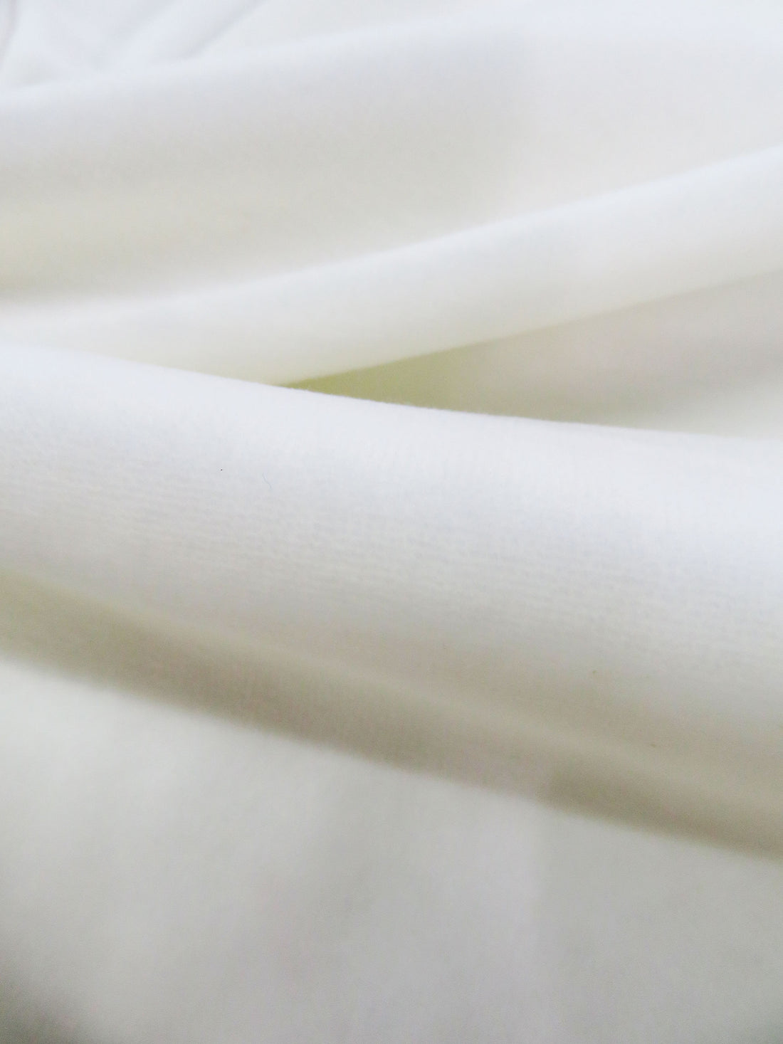 Pure White Cotton/Polyester/Lycra Velour Knit 60W
