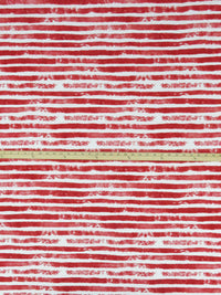 Barn Red/White Rayon/Lycra Distressed Horizontal Stripe Print Jersey Knit - Imported From Italy - 56W