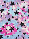 Dusty Lilac/Periwinkle/Hot Pink/Multi Polyester/Lycra Stars And Tie-Dye Burst Print Double Brushed Knit 60W