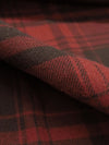 Brick Red/Muted Coffee Brown 100% Cotton Plaid Yarn-Dyed Flannel - NY Designer - 58W