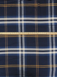 Ocean Blue/Vegas Gold/Chalk/Multi 100% Cotton Plaid Yarn-Dyed Flannel - NY Designer - 58W