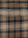 Beachwood Brown/Black/Light Taupe 100% Cotton Plaid Brushed Suiting 56W