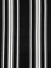 Black/White Polyester/Lycra Vertical Stripe Print DTY Knit 56W