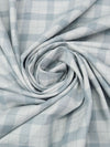 Frost Blue/Glacier White 100% Cotton Yarn-Dyed Plaid Flannel - NY Designer - 58W