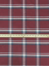 Cranberry/Slate Blue/Steel Gray/White 100% Cotton Yarn-Dyed Plaid Flannel - NY Designer - 58W