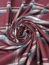 Cranberry/Slate Blue/Steel Gray/White 100% Cotton Yarn-Dyed Plaid Flannel - NY Designer - 58W