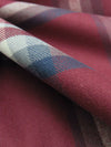 Cranberry/Slate Blue/Steel Gray/White 100% Cotton Yarn-Dyed Plaid Flannel - NY Designer - 58W