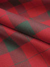 Cherry Red/Rifle Green 100% Cotton Yarn-Dyed Plaid Shirt Weight Woven - NY Designer - 58W