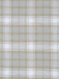 White/Oatmeal/Pale Powder Blue 100% Cotton Plaid Design Brushed Suiting - NY Designer - 56W