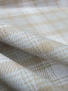 White/Oatmeal/Pale Powder Blue 100% Cotton Plaid Design Brushed Suiting - NY Designer - 56W