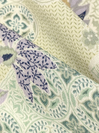 Cream/Dusty Lilac/Misty Moss/Multi 100% Rayon Ornate Floral Print Crepe Challis 54W