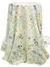 Cream/Dusty Lilac/Misty Moss/Multi 100% Rayon Ornate Floral Print Crepe Challis 54W