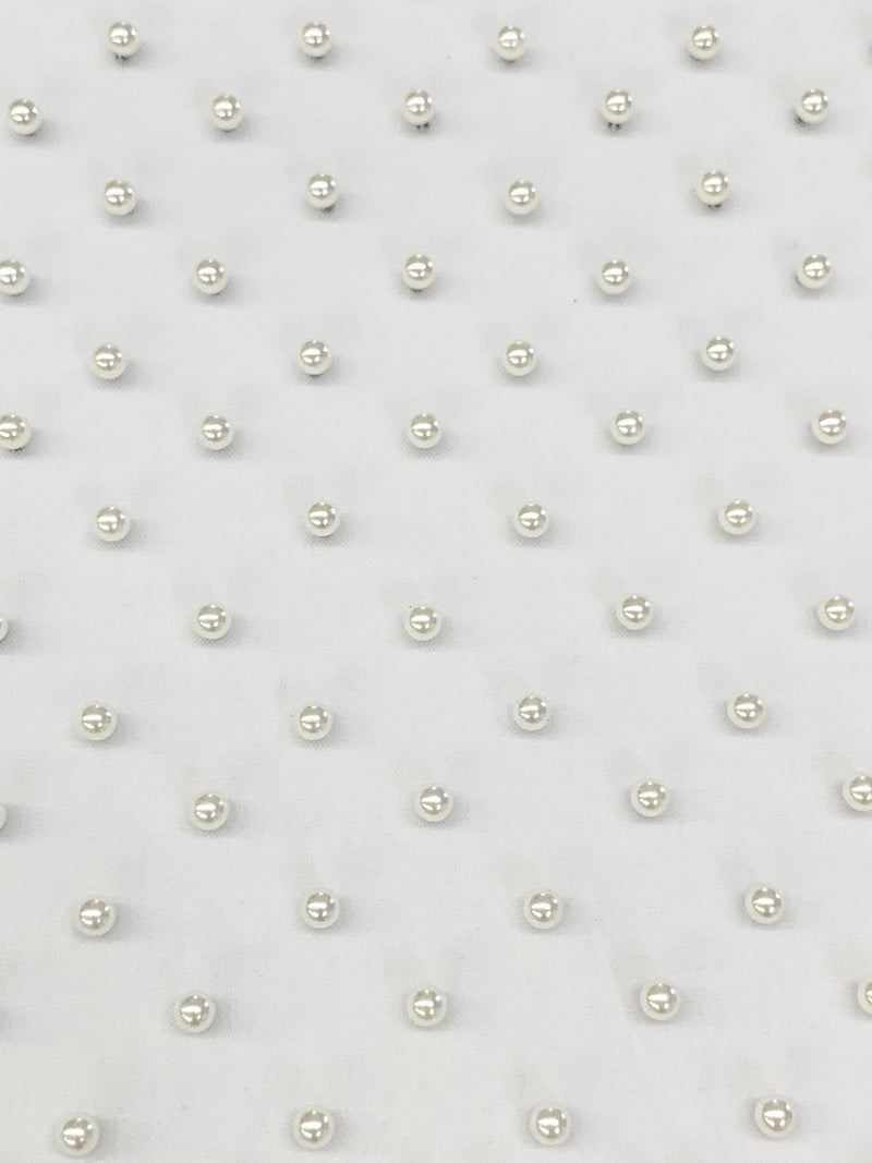 SOLD AS IS ONLY - Off-White 100% Nylon Pearl Netting - Norma Kamali - 67W