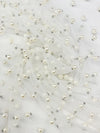 SOLD AS IS ONLY - Off-White 100% Nylon Pearl Netting - Norma Kamali - 67W