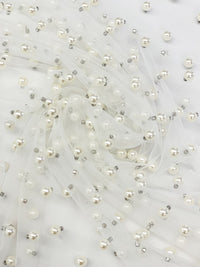 SOLD AS IS ONLY - Off-White 100% Nylon Pearl Netting - Norma Kamali - 67W