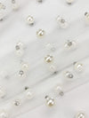 SOLD AS IS ONLY - Off-White 100% Nylon Pearl Netting - Norma Kamali - 67W