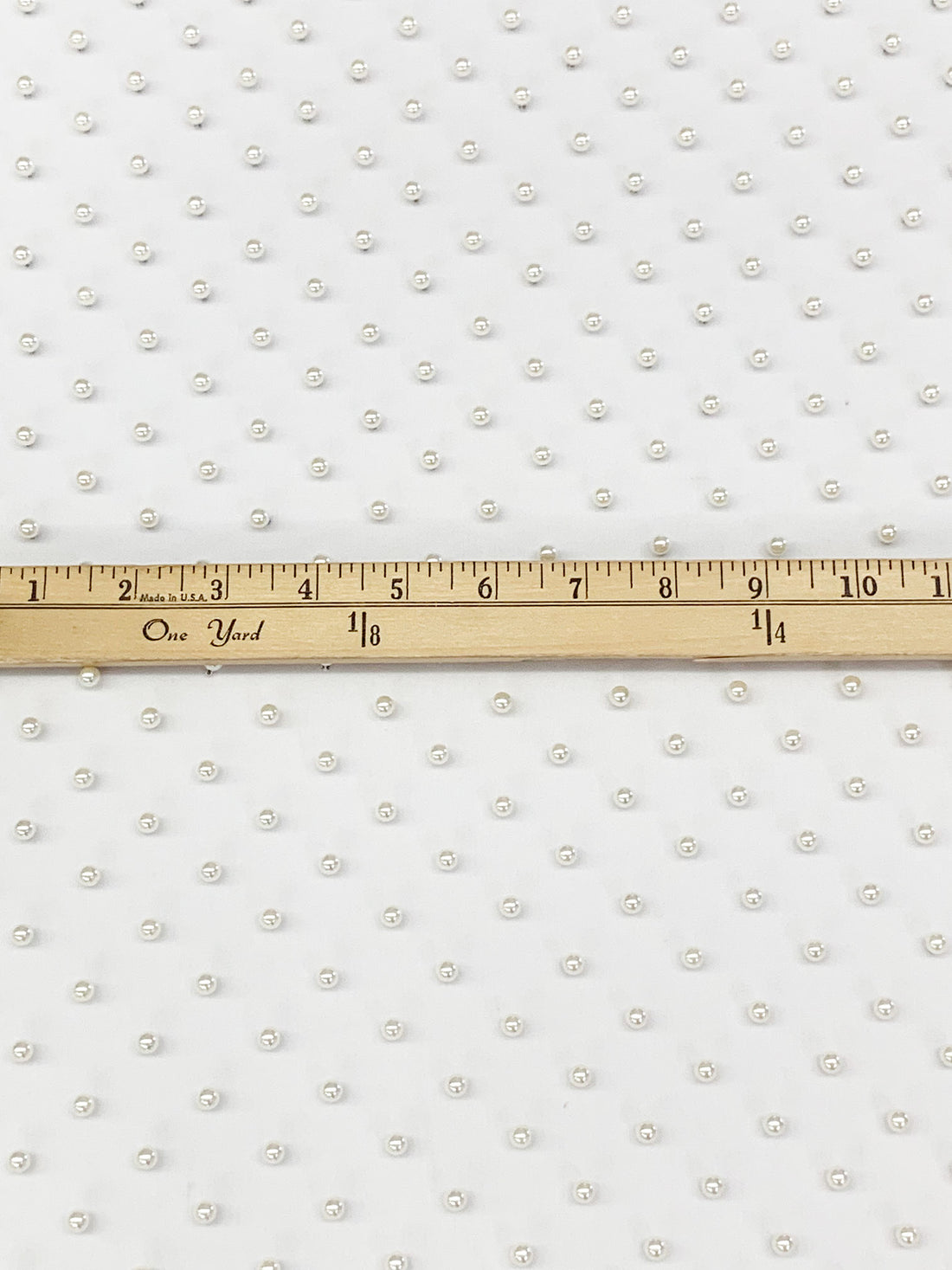 SOLD AS IS ONLY - Off-White 100% Nylon Pearl Netting - Norma Kamali - 67W
