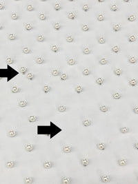 SOLD AS IS ONLY - Off-White 100% Nylon Pearl Netting - Norma Kamali - 67W