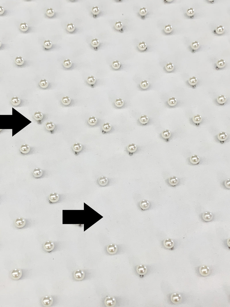 SOLD AS IS ONLY - Off-White 100% Nylon Pearl Netting - Norma Kamali - 67W