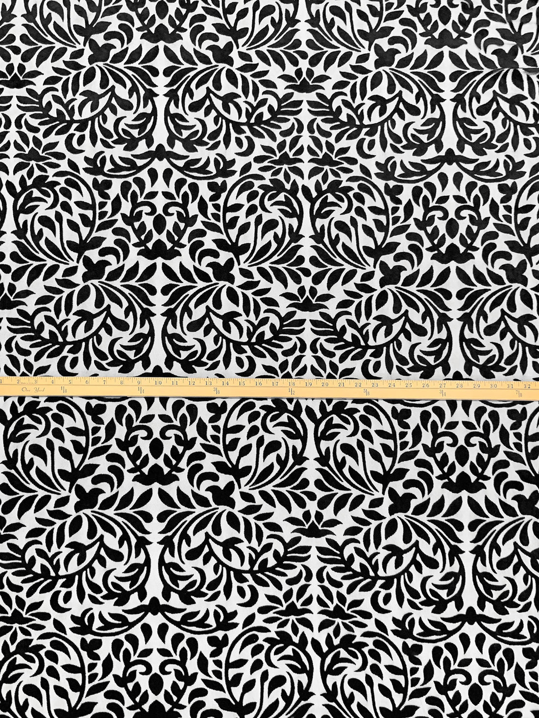 Black Polyester/Lycra Velvet Floral Burnout Netting - Norma Kamali - 62W