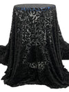 Black Polyester/Lycra Velvet Floral Burnout Netting - Norma Kamali - 62W